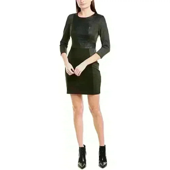 BCBGMaxAzria Dresses & Skirts - NEW! BCBGMAXAZRIA Women's S Paneled 3/4 Sleeve Dress In Charcoal Combo NWT $228